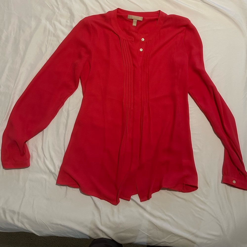 Banana Republic Vibrant Red Long Sleeve Blouse